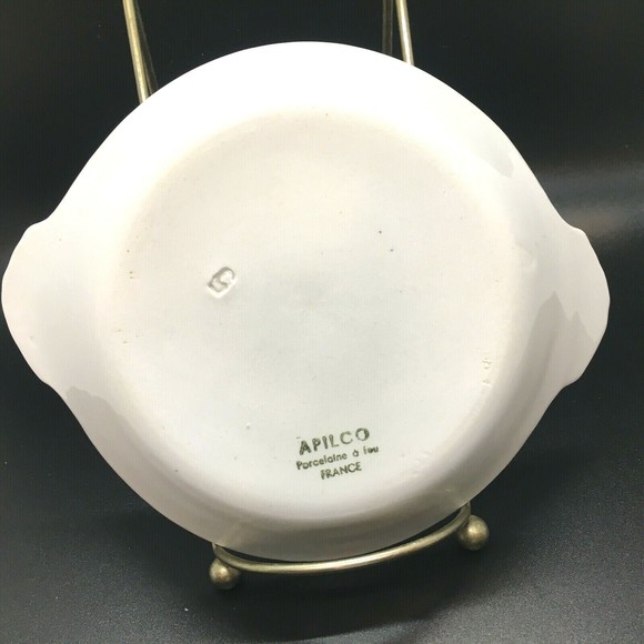 APILCO France Porcelain Au Gratin Eared Baking Dish ROSEBUD Pattern 7" Set of 2 - Picture 4 of 8